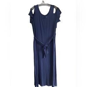 New York & Co Navy blue Maxi Dress with‎ Cold Shoulders